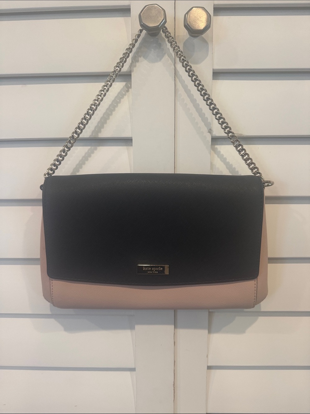 kate spade Black and Blush Chain Shoulder Bag like new